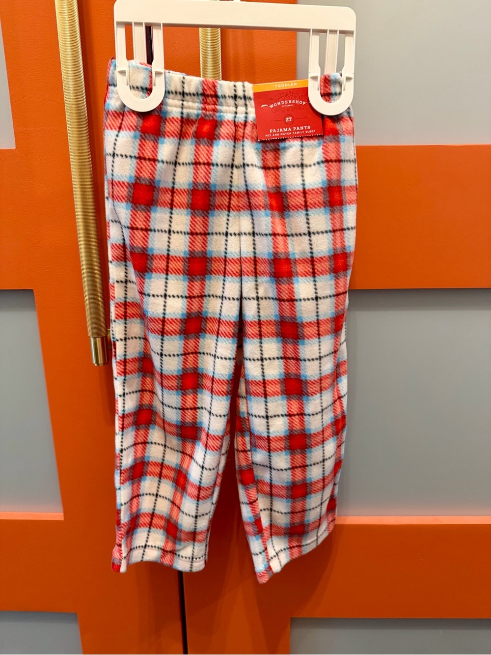 Target Wondershop Christmas Pajama Pants Toddler unisex size 2T white red plaid